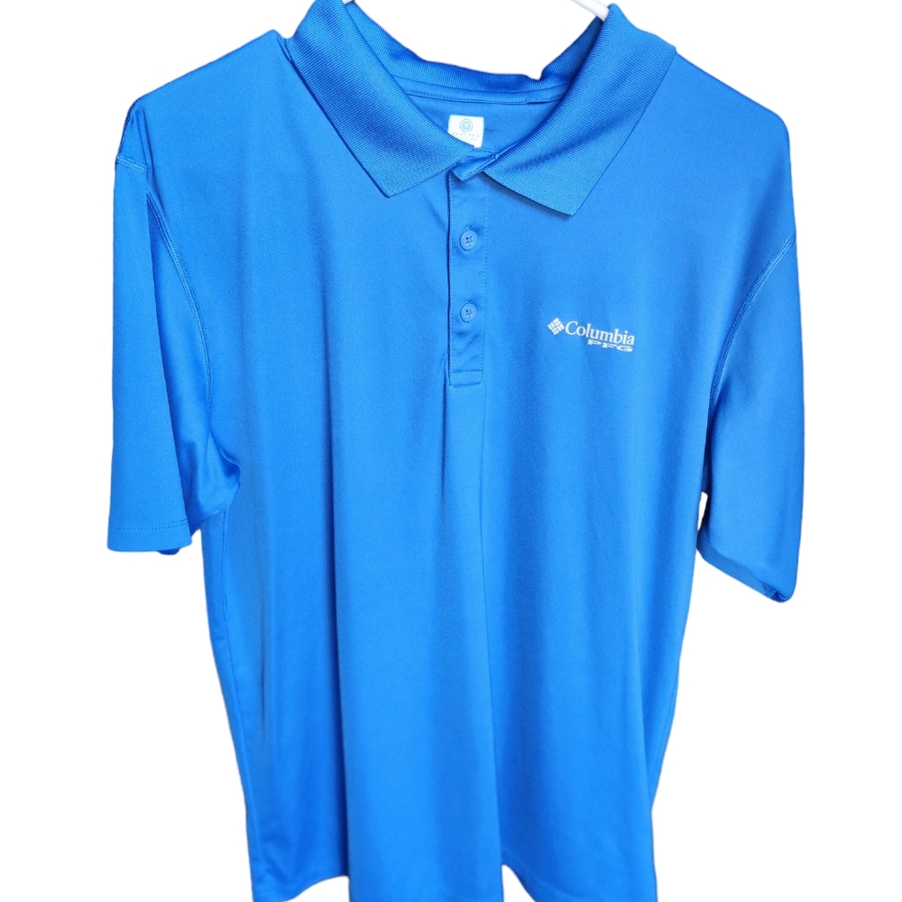 Columbia Mens Polo Shirt - Blue - Medium